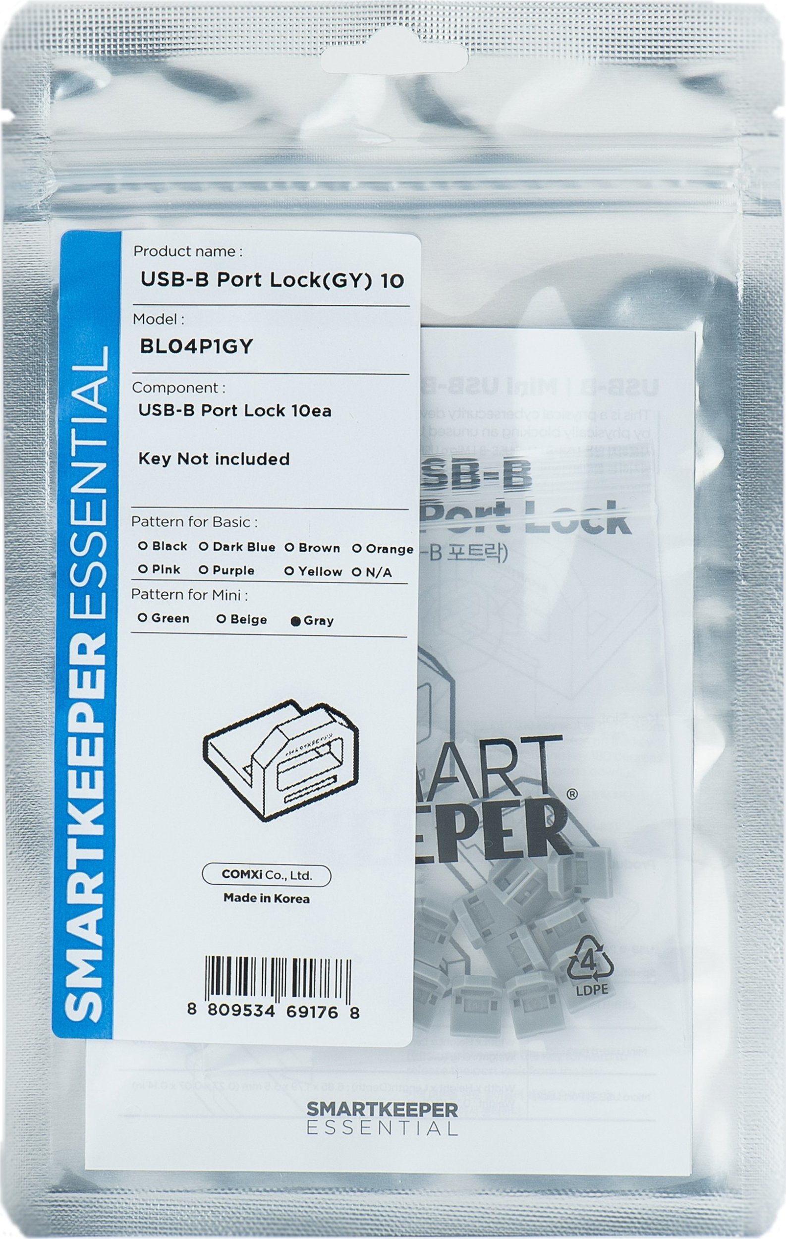 Smartkeeper SmartKeeper Mini "USB-B Port" Blocker grau 10 Stk.