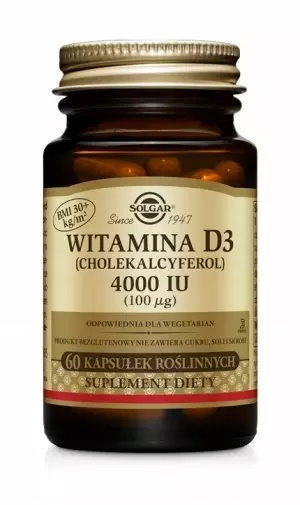 SOLGAR_Witamina D3 4000IU suplement diety 60 kapsułek