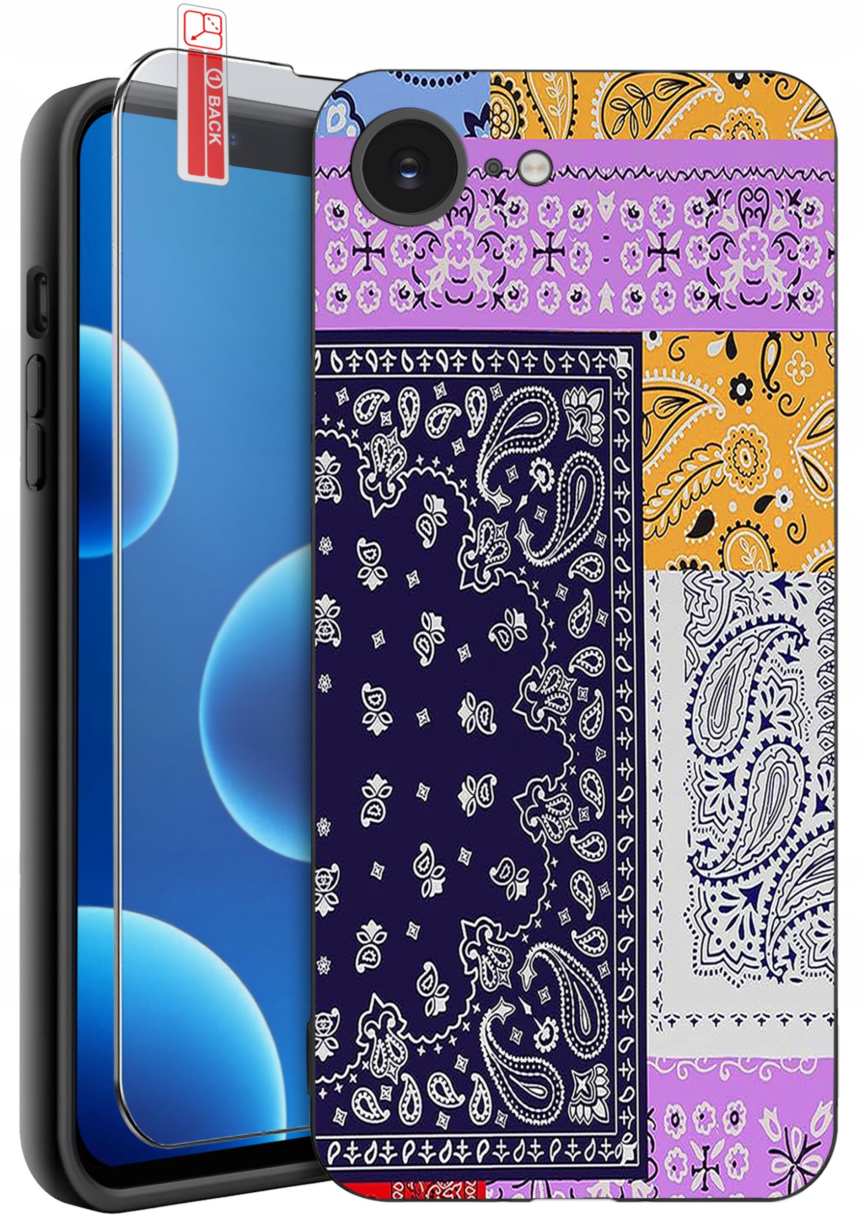 ETUI do iPhone 16e | WZORY | SILIKONOWE MATT CASE + SZKŁO 9H