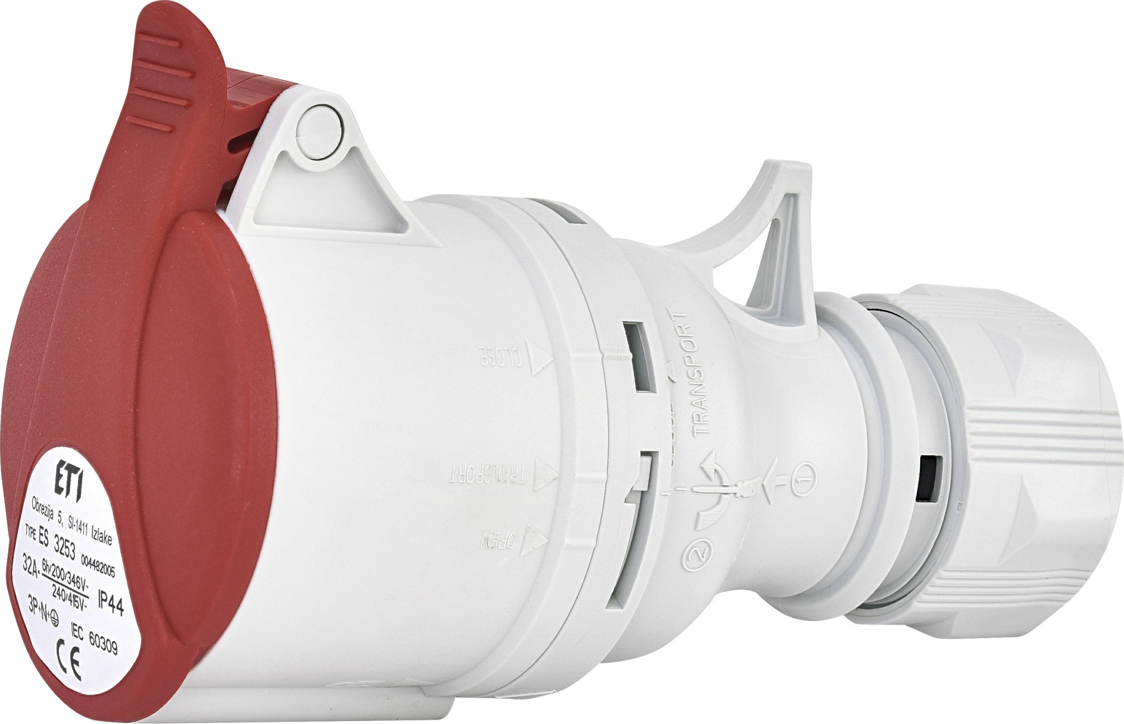 ES 3253 32A. 400V. 3P+N+PE. LIZDAS IP44