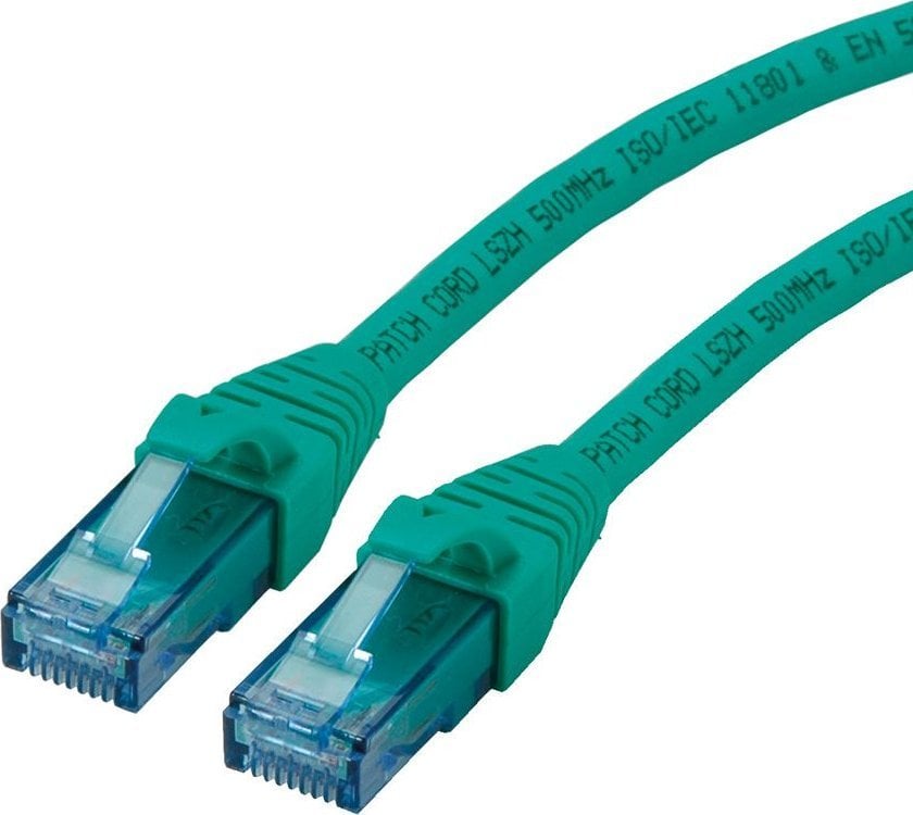Roline ROLINE - Patch- Cable - RJ- 45 (M) to RJ- 45 (M) - 15 m - UTP - CAT 6a - halogen free, shaped, stranded - green (21.15.2738)