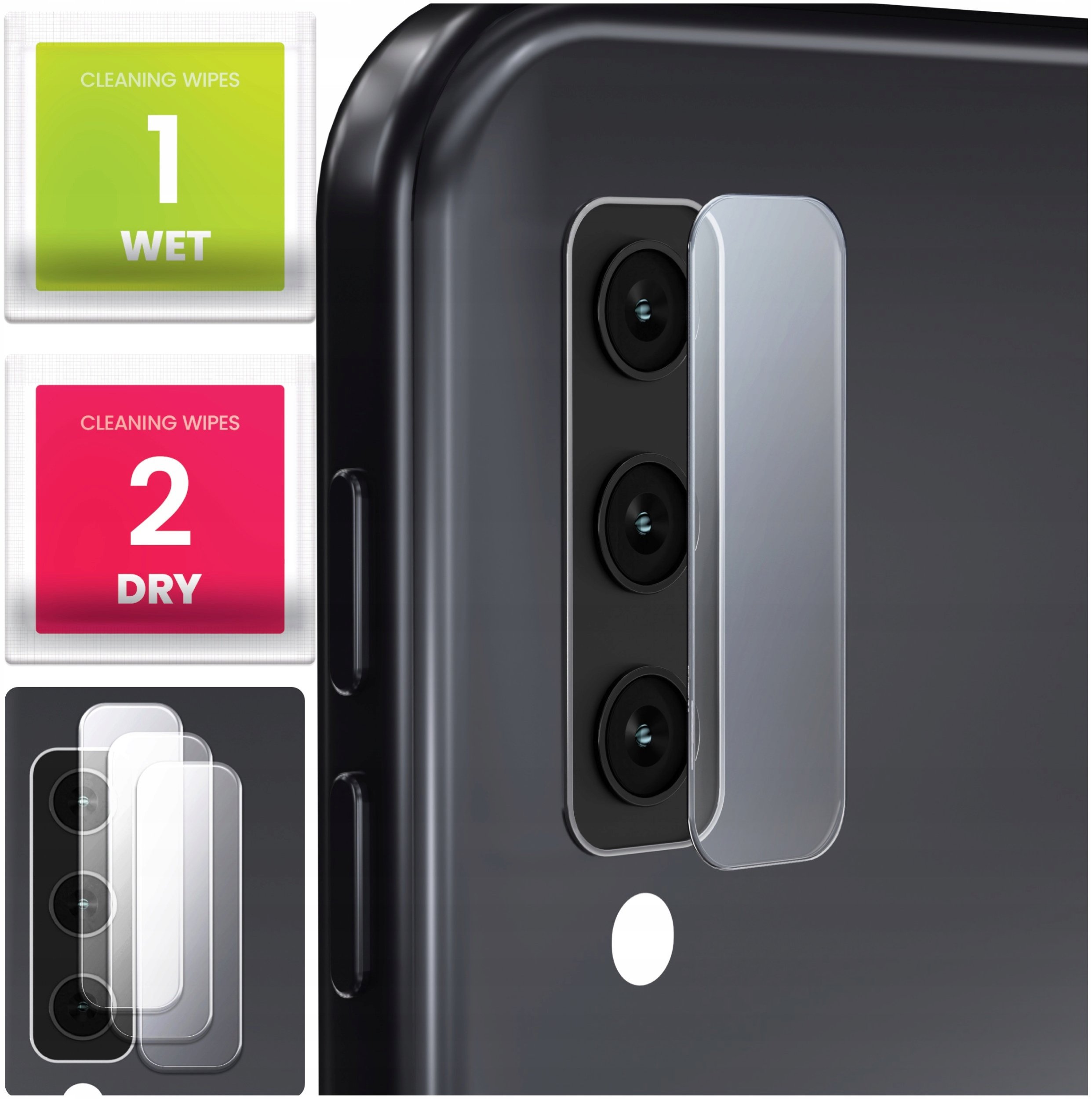 3-PAK Szkło Na Aparat Do Samsung Galaxy A7 2018 (Hartowane, Na Obiektyw)