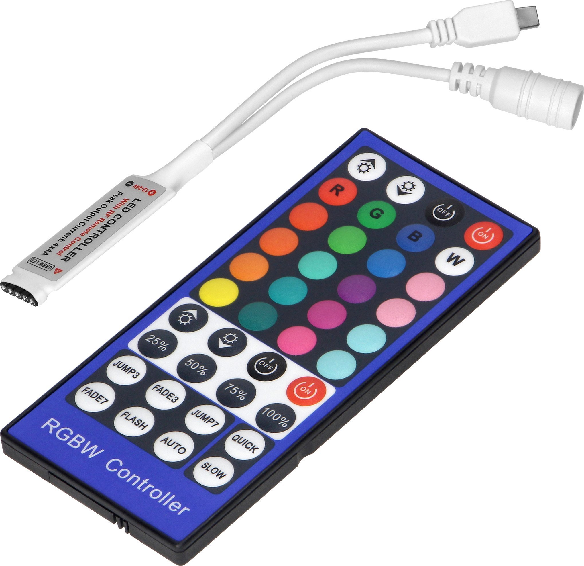 Orno Bezprzewodowy sterownik do taśm LED RGBW z pilotem, 40 przycisków, 12V, 8A, 96W