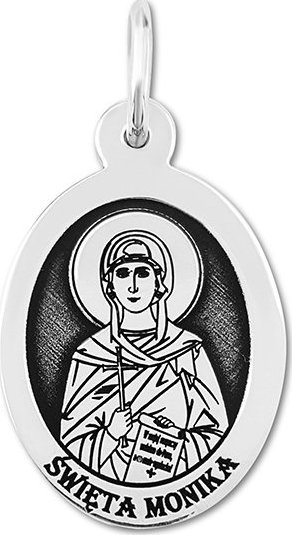 WĘC - Twój Jubiler Medalik srebrny z wizerunkiem Św. Moniki