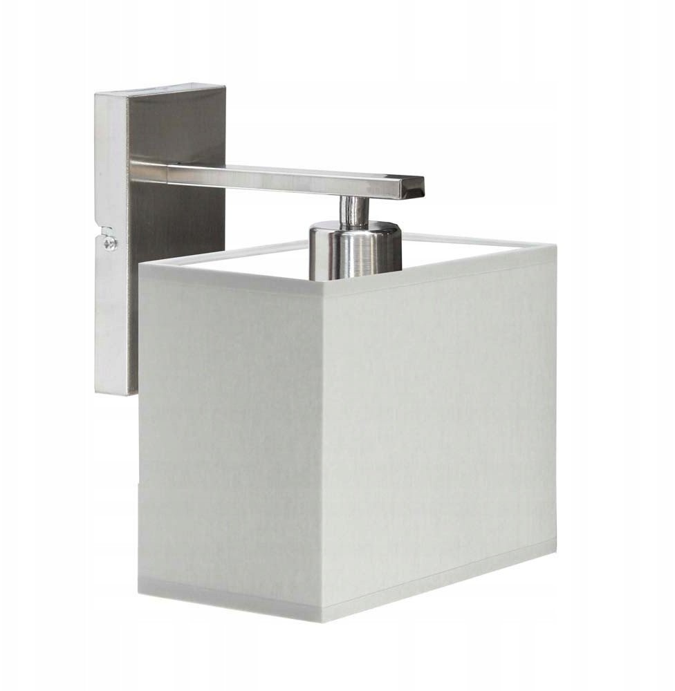 Prostokątny kinkiet z tkaninowym abażurem MALTA nowoczesna lampa do sypialni LED