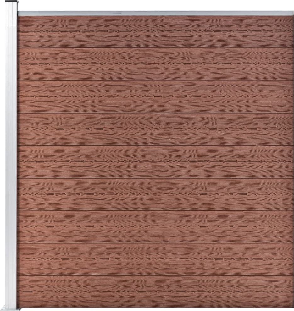 vidaXL Ogrodzenie ogrodowe, WPC, 180x186 cm, brązowe