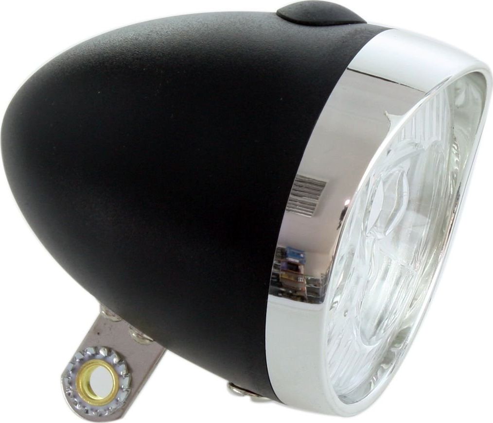 XC Light Lampa przednia Retro 764B, 3 diody LED, zasilane 3x AAA, czarna