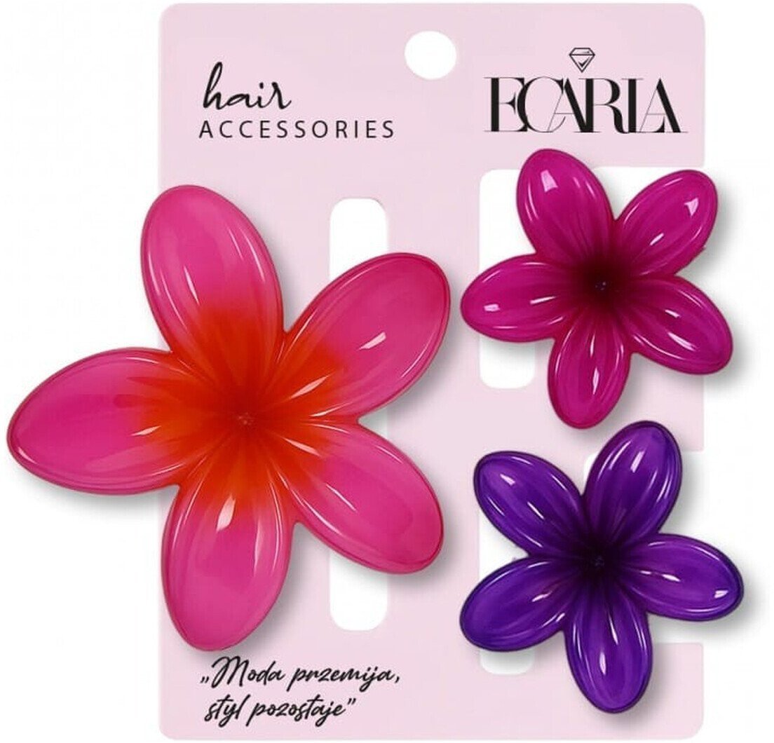 eCarla Zestaw spinek do włosów klamer 3w1 Kwiat ombre XL + 2 szt. mini spinek SP430 1 op. - 3 szt.