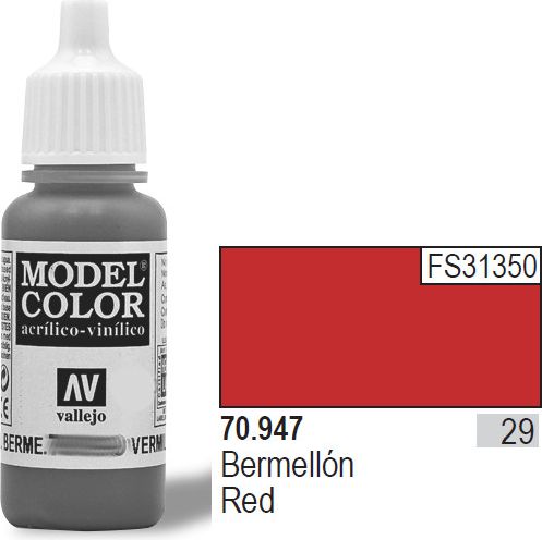 Vallejo VALLEJO Farba Nr29 Vermillion Matt 17ml - 70947