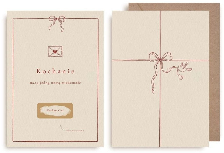 Kartka zdrapka - Kochanie, kocham Cię