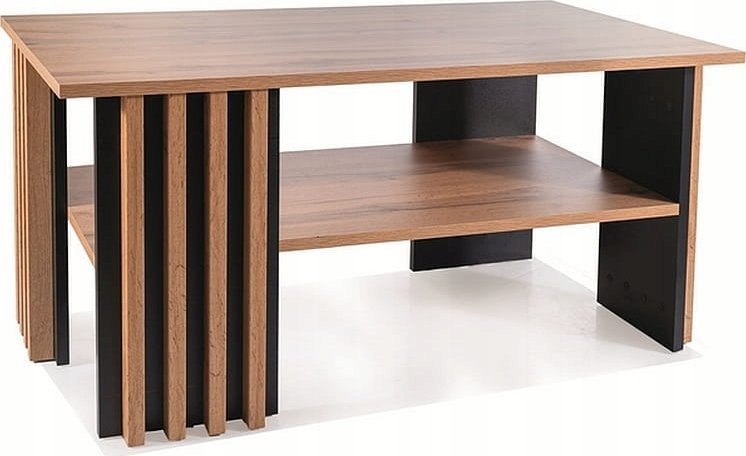 SIGNAL MEBLE Prostokątna ława z półką EVITA 100x60 dąb artisan/czarny