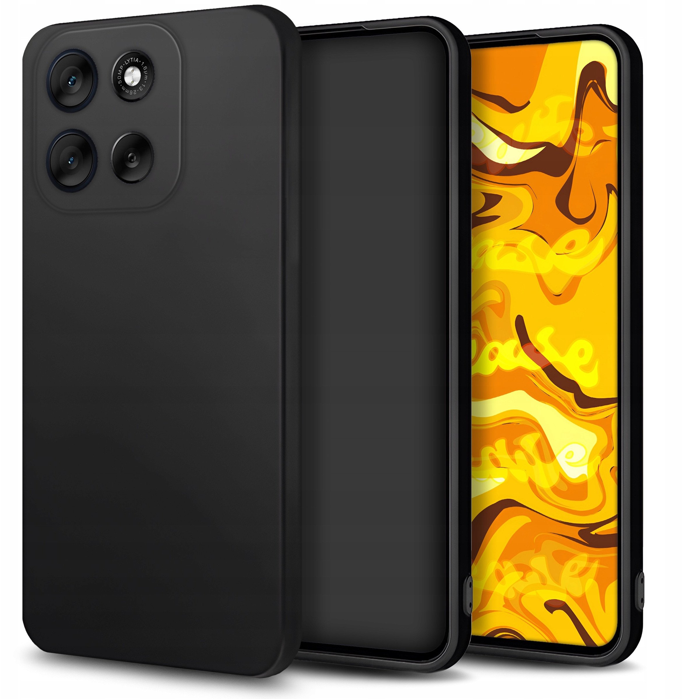 Etui do Motorola Moto G56 (Czarne, Matowe, Obudowa Slim, Silikon, Ochronne)