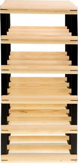 Wamar-Sosenka Regał na wino Stojak na 15 Butelek Szklanych/ PET RW-8/ 3x5 Surowy Naturalny Metal + Drewno RW-8-3X5-15