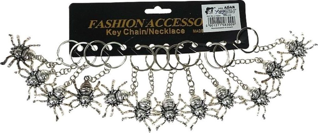 Breloczek Adar Brelok metalowy pająk srebrny (12szt)