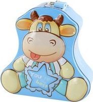 SKARBONKA METALOWA NA KŁÓDKĘ KRÓWKA