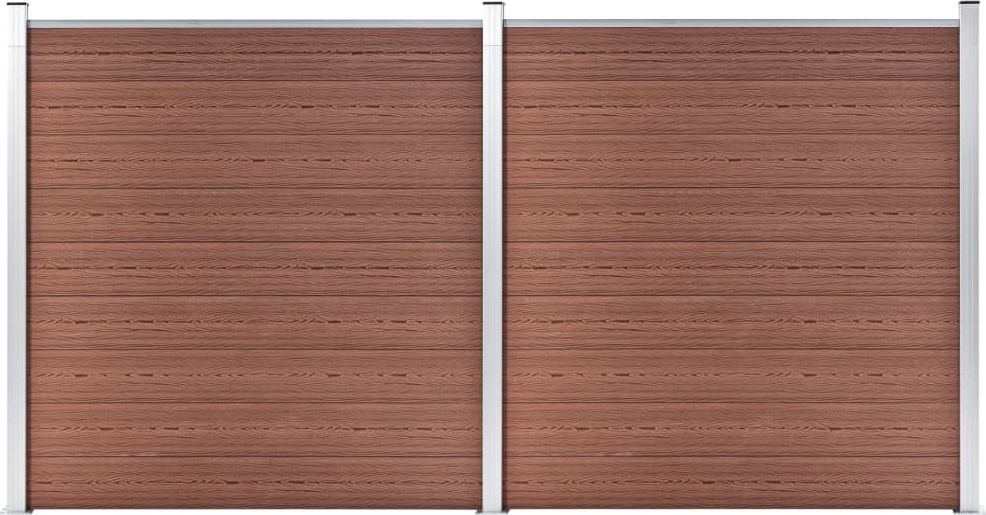 vidaXL Ogrodzenie do ogrodu, WPC, 353 x 186 cm, brązowe