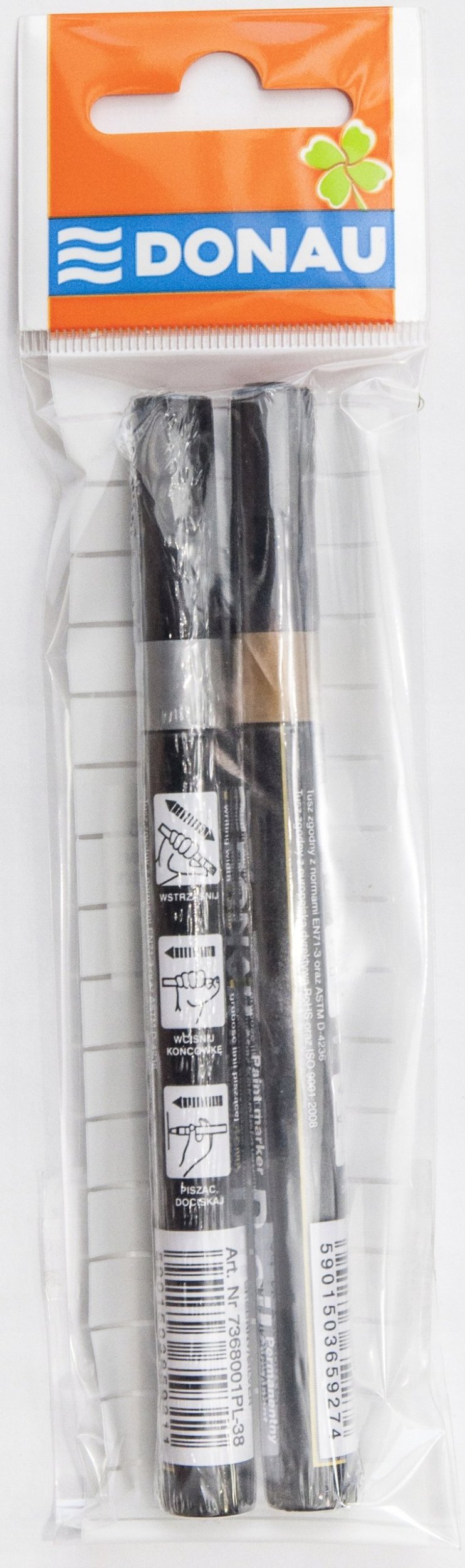 Donau Marker olejowy DONAU, 2,2 mm, złoty i srebrny, mix w zawieszce