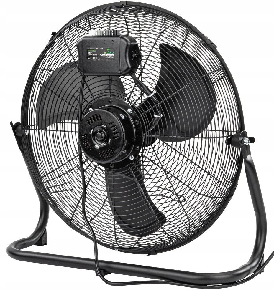 WENTYLATOR PODŁOGOWY PRZEMYSŁOWY WIATRAK BIUROWY MOCNY 50CM PRZENOŚNY 125W