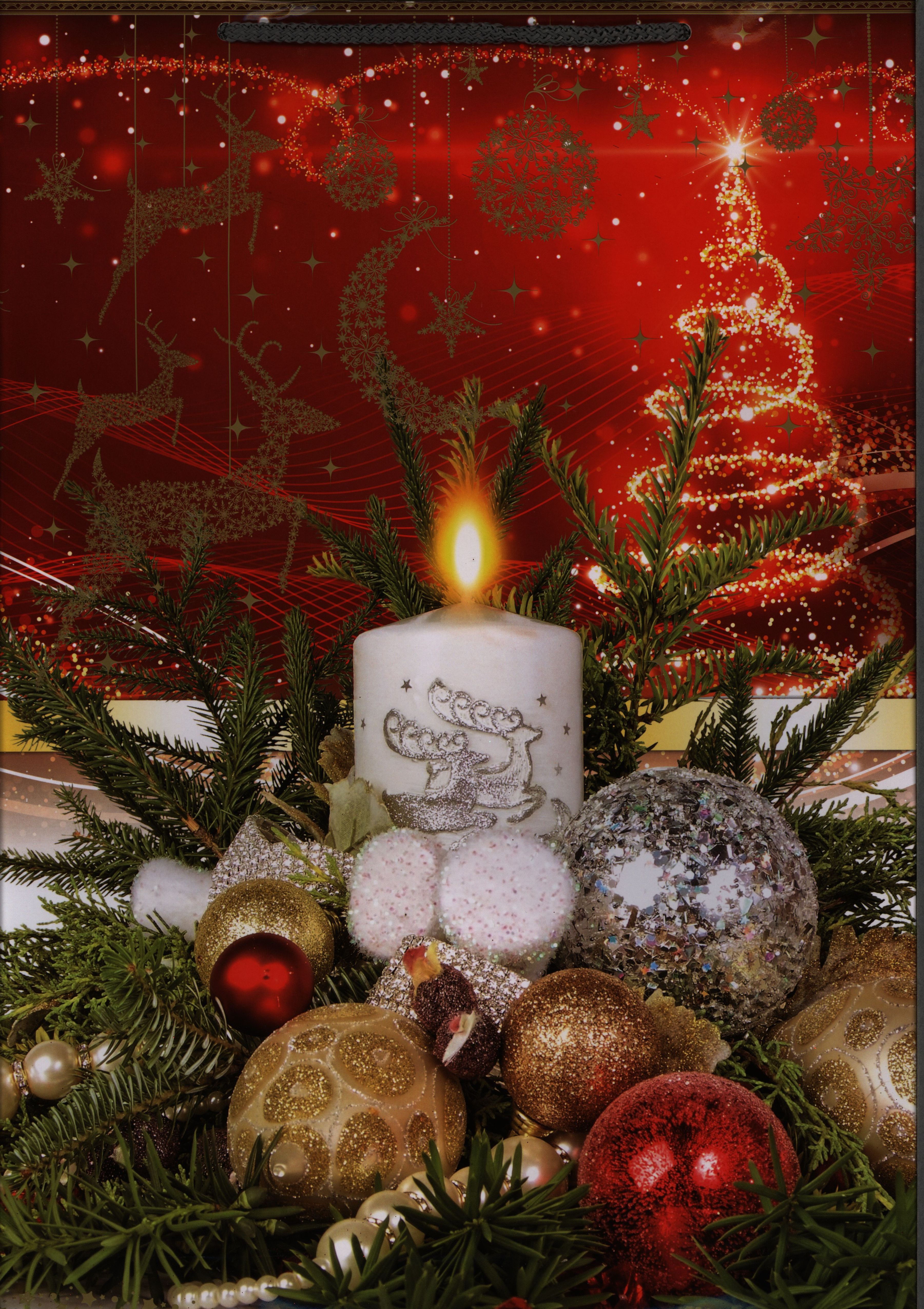 Paw Torba świąteczna BN T-10L op- 10 szt stroik i mikołaje wym.30 x 36,5 x 13 mix