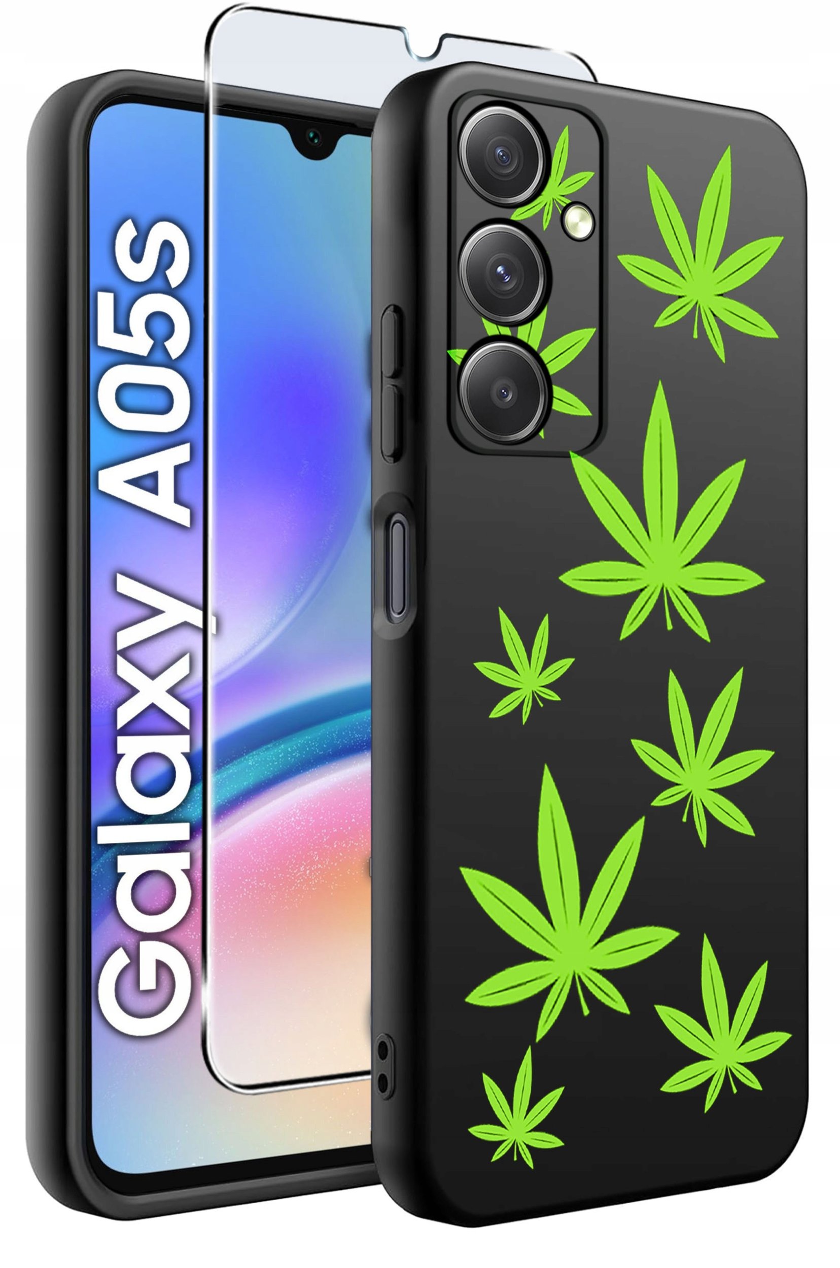 ETUI do Samsung A05s WZORY | SILIKONOWE MATT CASE + SZKŁO 9H