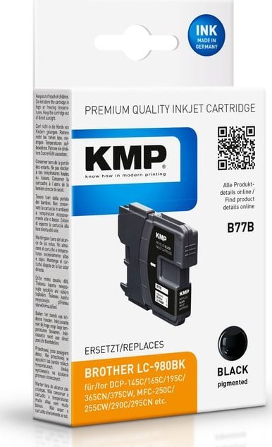 Tusz KMP KMP B77B ink cartridge black compatible w. Brother LC-980 BK