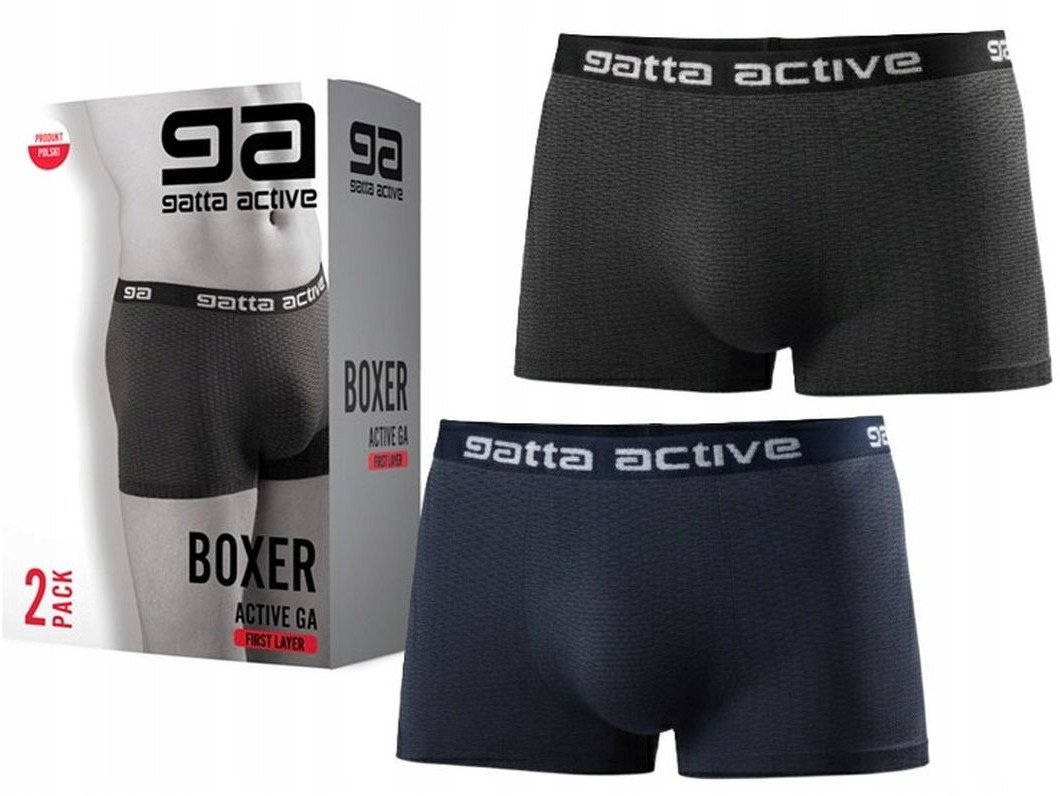 GATTA ACTIVE BOKSERKI MĘSKIE 2 PACK SZYBKOSCHNĄCE ODDYCHAJĄCE