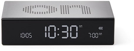 Lexon Flip Premium Double-Sided Alarm Clock Aluminum/Aluminum LR152A