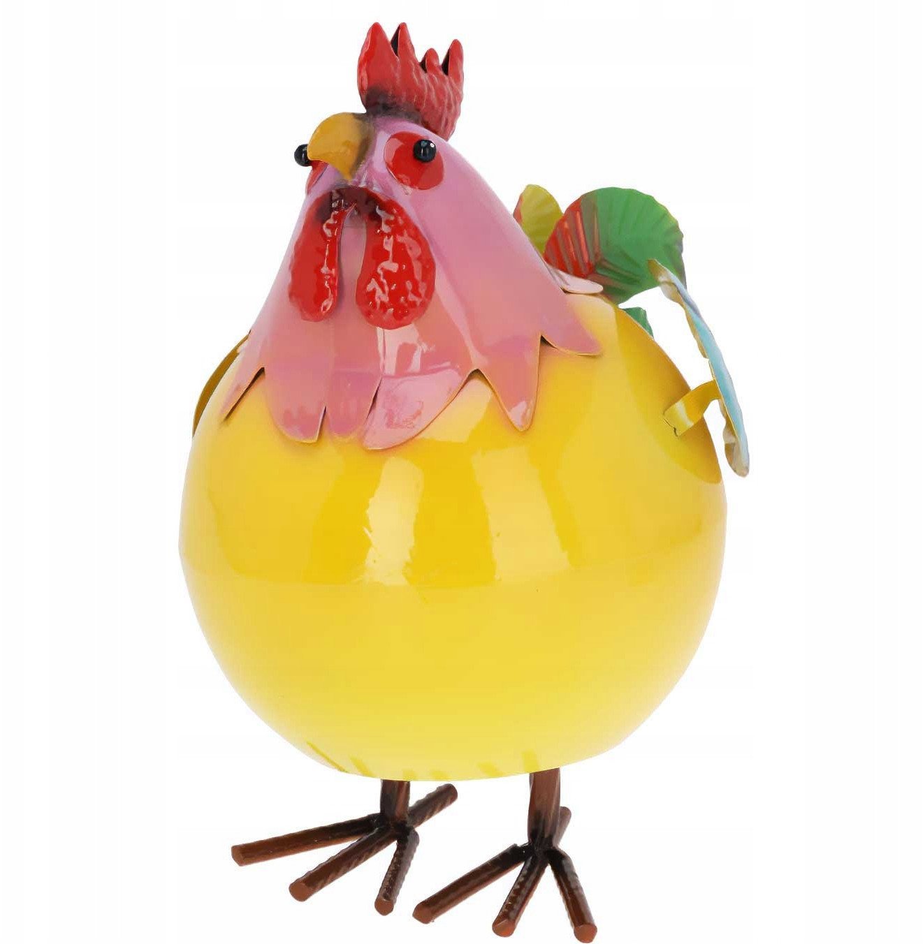 Kolorowa figurka metalowy kogut, 21 x 25 x 28 cm