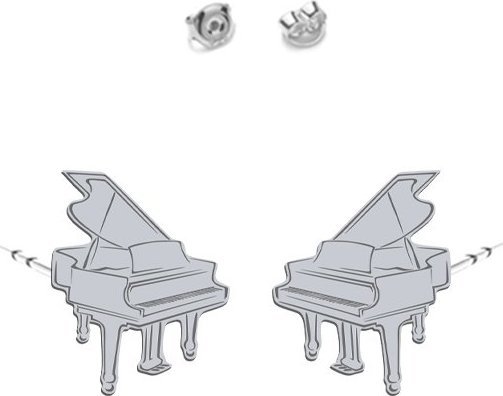 MEJK Jewellery Kolczyki Srebrne z Fortepianem
