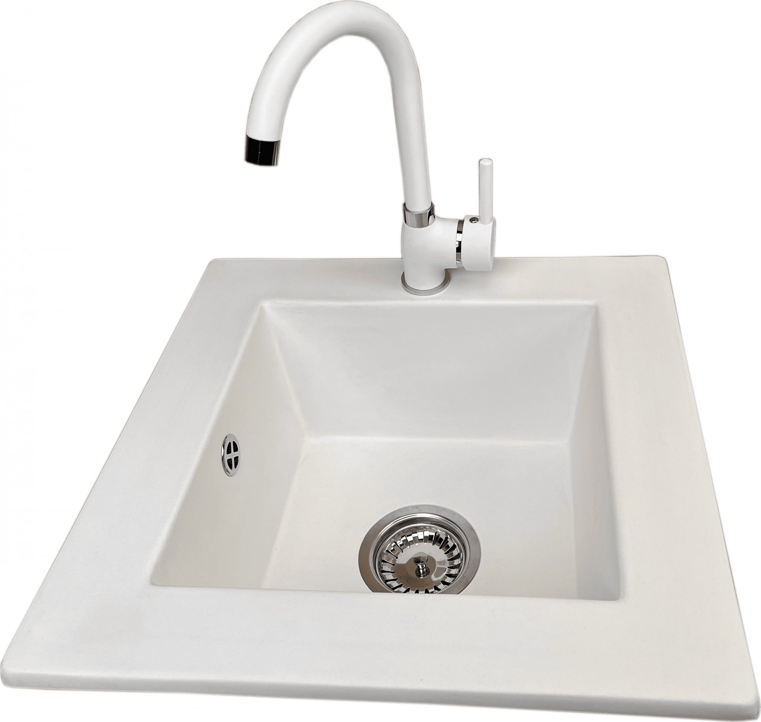 Zlewozmywak PREHNIT Zlewozmywak jednokomorowy FRENIT 12 biały + bateria NOON