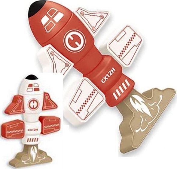 Klocki Magnetyczne Magnetyczna RAKIETA Na magnesy