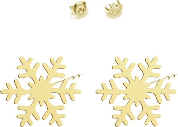 Radziszewska Jewellery Kolczyki Pozłacane Śnieżynki Boże Narodzenie