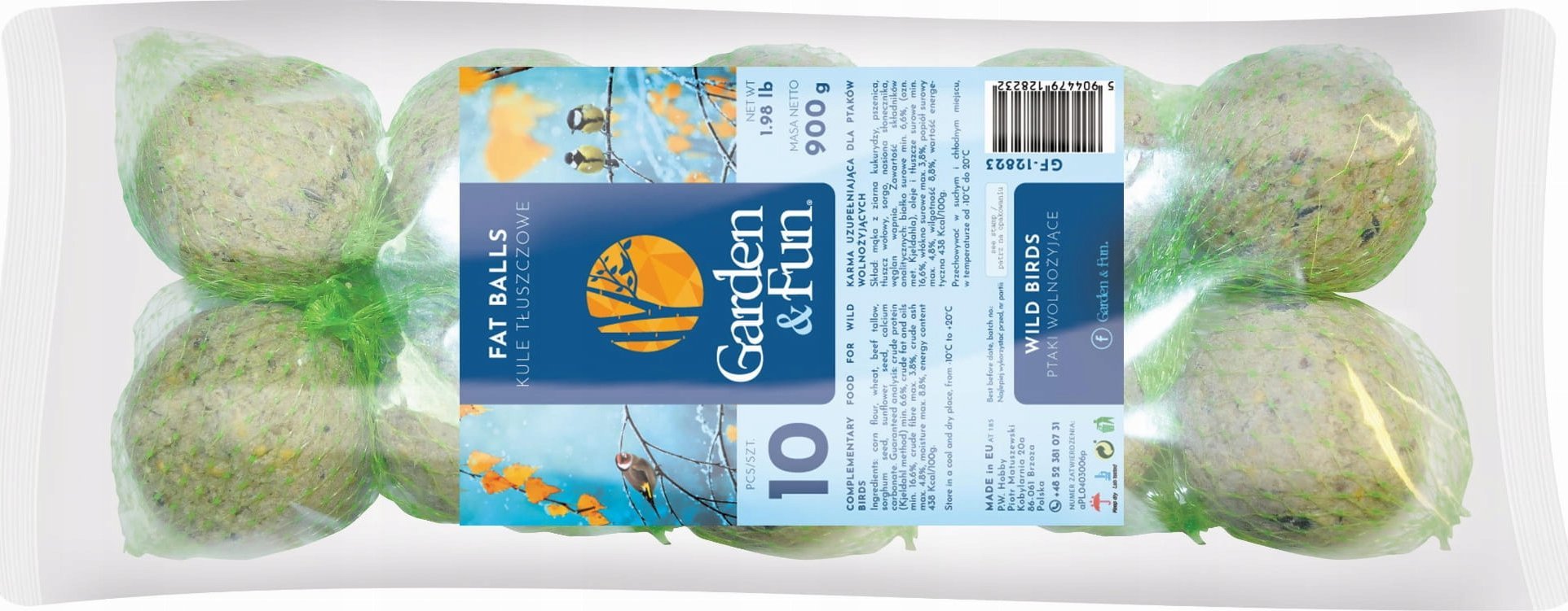 Garden&Fun Kule tłuszczowe 90g/szt, 10szt/op. 16op/karton