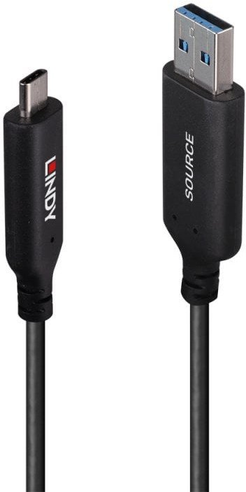 Kabel USB Lindy USB-A - USB-C 25 m Czarny (43396)