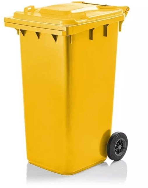 Pojemnik do segregacji odpadów na kółkach WEBER - pojemność 240 l (Kolor: żółty)