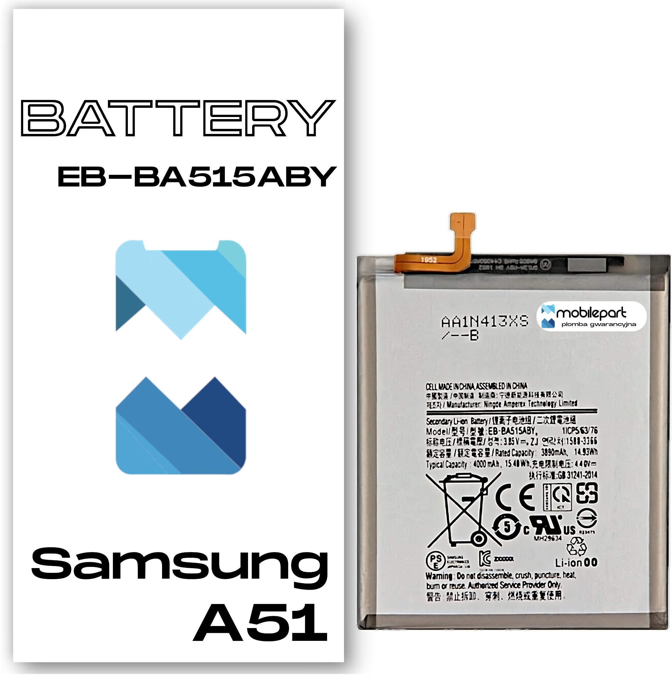 Bateria Mobilepart Bateria do Samsung Galaxy A51 Nowy Akumulator EB-BA515ABY