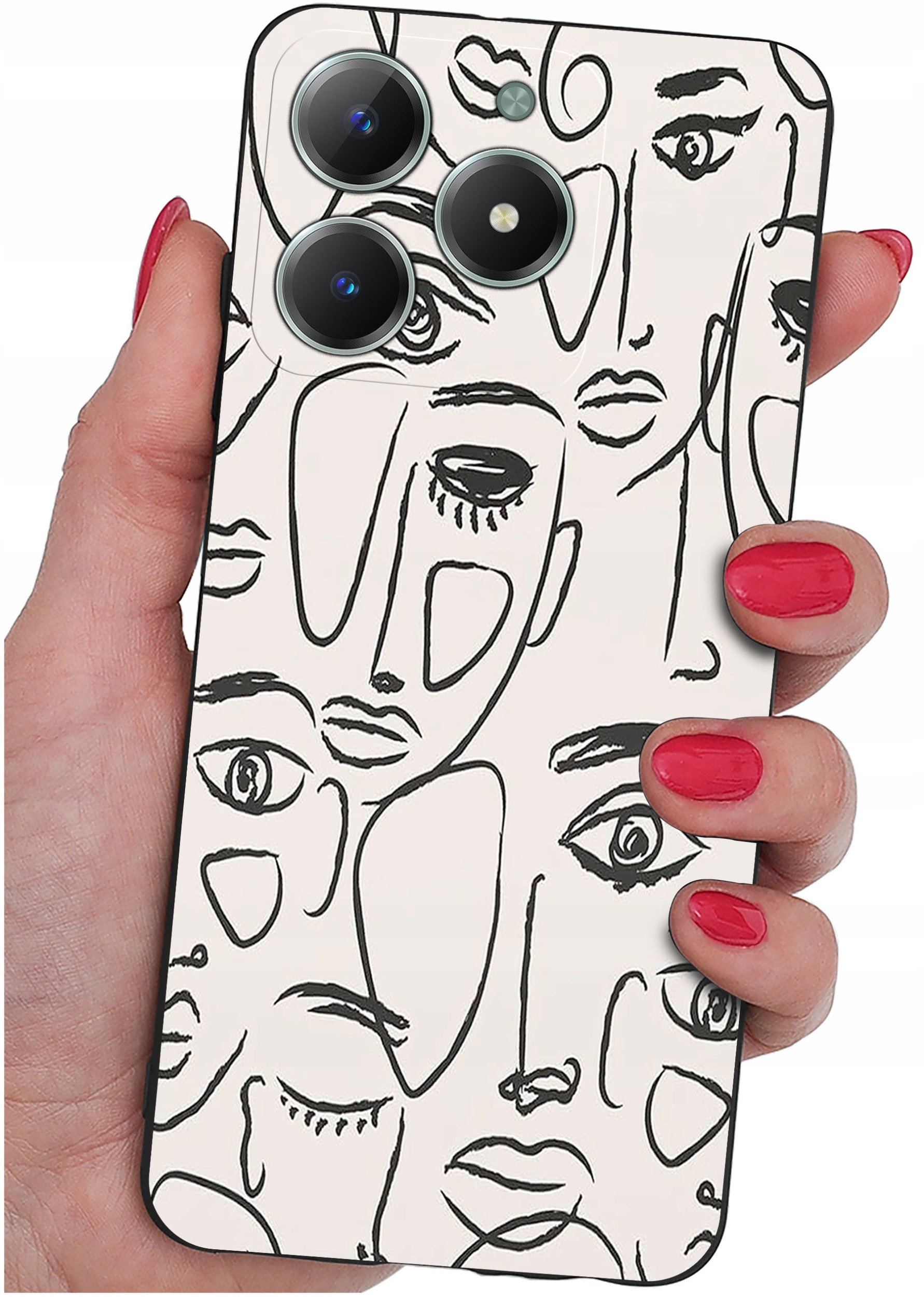 Etui do Realme C61 | C63 WZORY |SILIKONOWE MATT CASE + SZKŁO 9H