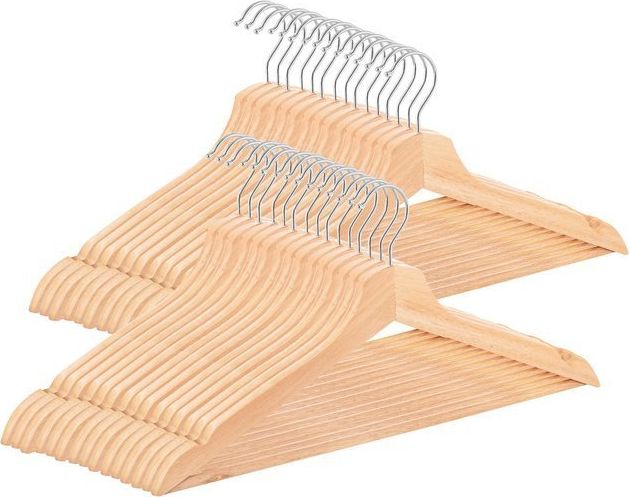 Springos Wieszaki na ubrania drewniane zestaw 30 szt. UNIWERSALNY