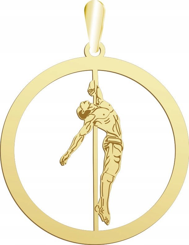 Radziszewska Jewellery Złota Zawieszka Pole Dance Męski 925 Prezent Biżuteria GRAWER GRATIS