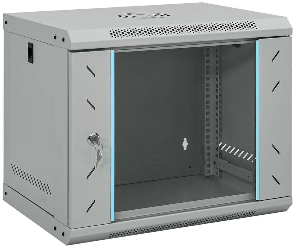 vidaXL Szafa sieciowa z przechowywaniem Szary 53 x 45 x 45 cm Stal