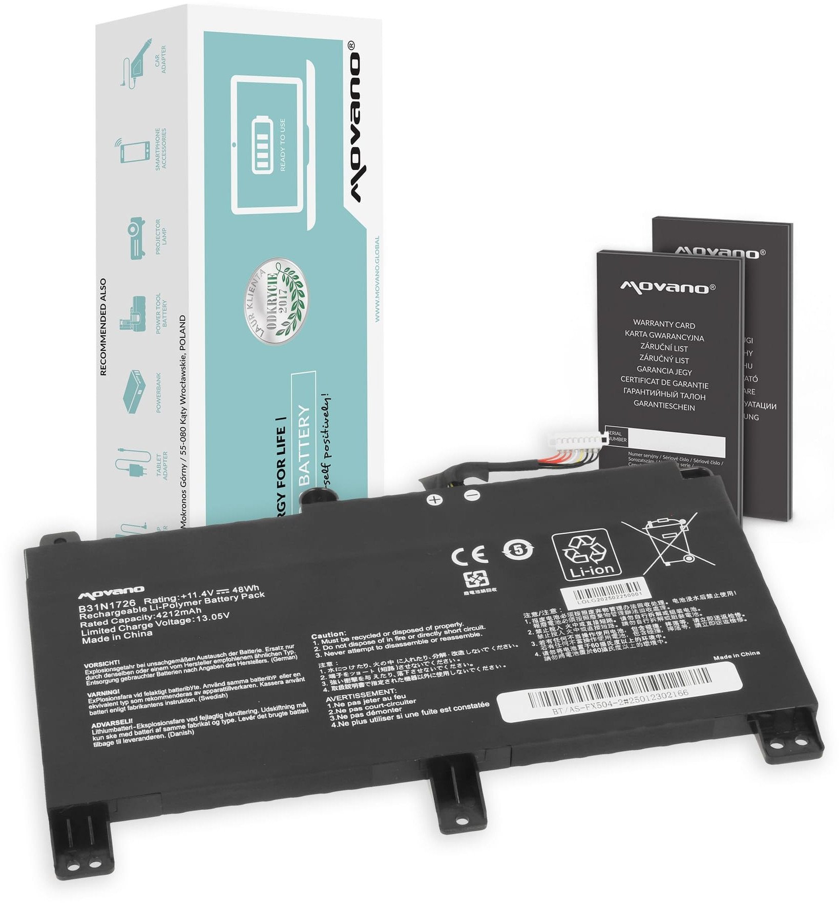 Bateria Movano do Asus TUF FX504, FX505, G531G