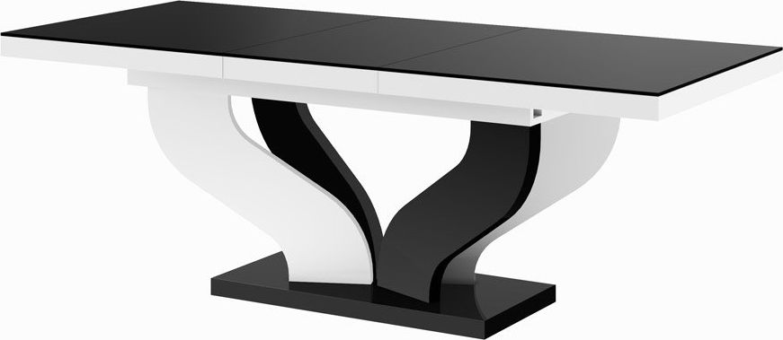 Hubertus Stół VIVA 160(256)x89 czarny połysk/biały połysk rozkładany