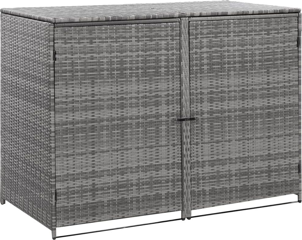 vidaXL Osłona na kosze rattan szara 148x77x111cm VidaXL