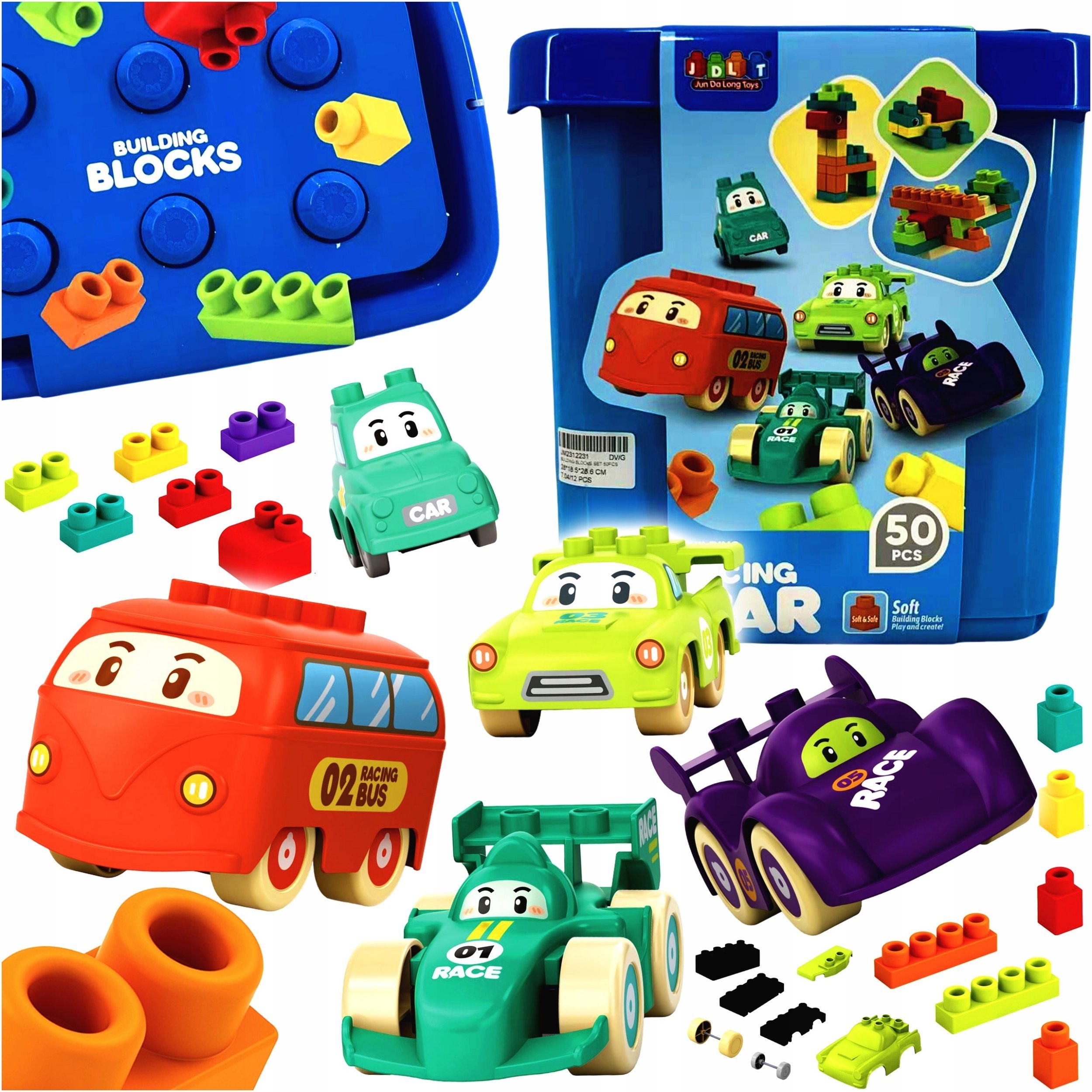 Bounn Miękkie klocki samochody 50 elementów