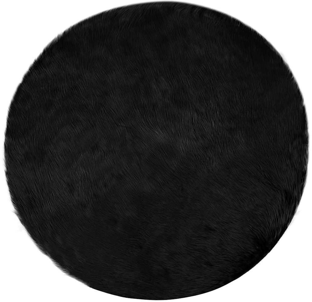 vidaXL Sztuczny dywan owczy czarny Poliester 120 x 120 cm