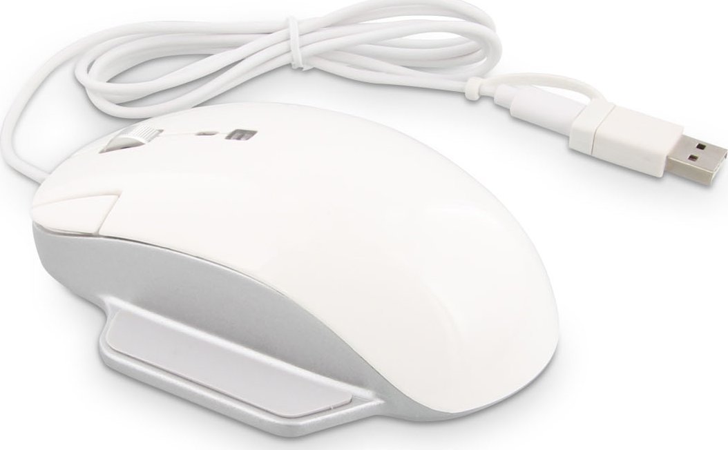 Mysz LMP LMP Elite Pro Mouse USB-C/ USB-A white/silver