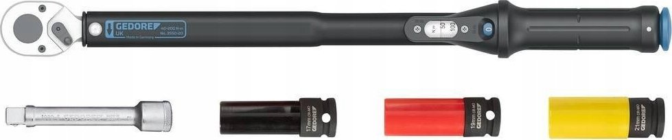 Gedore Gedore Torque wrench TORCOFLEX UK Set, 1/2 (black, incl. 3 aluminum rim sockets)