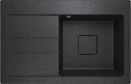 Zlewozmywak Lavello ZLEWOZMYWAK GRANITOWY LAVELLO QUBE 1.0 CZARNY GRAFIT LEWY