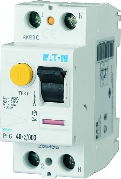 Eaton Wyłącznik różnicowoprądowy 2P 40A 0,1A typ AC PF6-40/2/01 286497