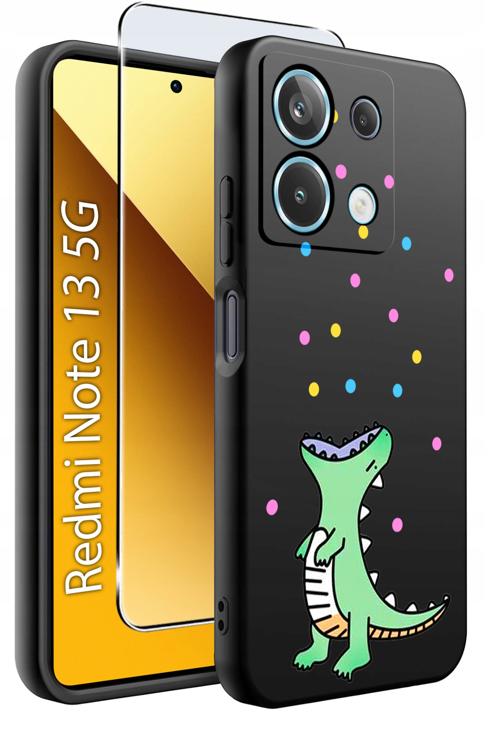 ETUI do Xiaomi Redmi Note 13 5G WZORY |SILIKONOWE MATT CASE +SZKŁO 9H